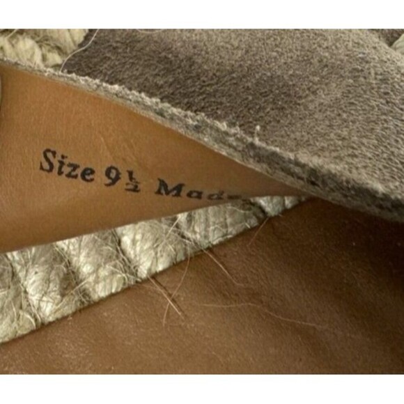 Dolce Vita Sandals Size 9.5 Taupe Espadrille Slingback Wedge Heel Nubuck Leather - Picture 15 of 15